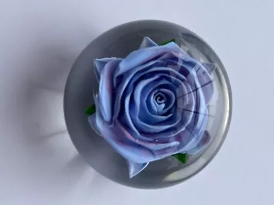 Buy Rick Ayotte Pale Blue Rose Paperweight • 250£