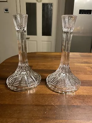Buy Pair Of Vintage RCR Glass Candlesticks 8.5in Tall • 14£