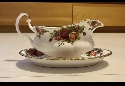 Buy Royal Albert Old Country Roses Gravy Sauce Boat And Saucer Bone China Vintage • 6.99£