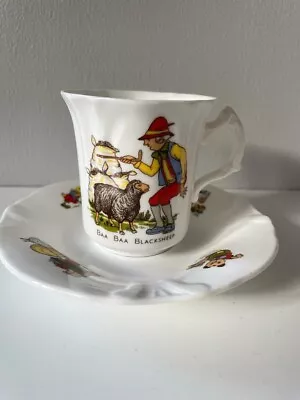 Buy English Fine China Children’s Cup And Saucer Baa Baa Black Sheep Tea Party • 14£