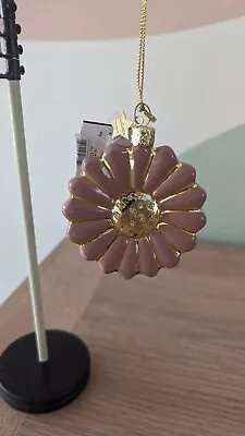 Buy Glass Christmas Ornament Pink Flower. Vondels. Xmas Decoration. Holiday. Tree • 10£
