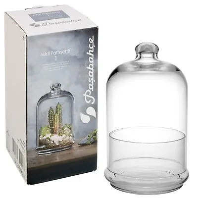 Buy 2 X Cloche Glass Dome Jar Bell Pastry 20cm Decorative Stand Food Plant Display • 13.99£