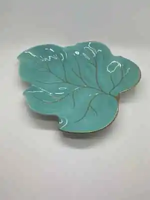 Buy Vintage Carlton Ware Turquoise And Gold Decorative Leaf Plate Australian Design  • 16.50£