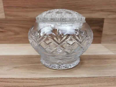 Buy Vintage Crystal Cut Glass Rose Bowl With 19 Hole Glass Flower Frog • 12.99£