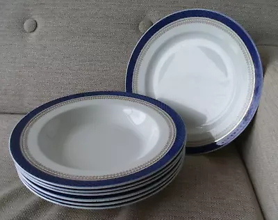 Buy ANTIQUE LOSOL WARE KEELING CO SCALE PATTERN BLUE WHITE BOWLS X6 & PLATE C.1920s • 35£