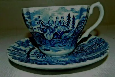 Buy Myott Royal Mail Staffordshire Ironstone Blue Ware Cup & Saucer Set • 15.13£