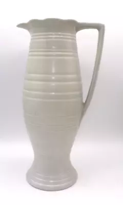 Buy Large Falcon Ware Pottery Jug Vase Grey & Yellow Ribbed 10.25  Interior Design • 25£