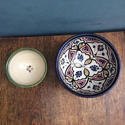 Buy Two Iznik Pottery Footed Bowls, One With Makers Mark And Hang Hole • 20£