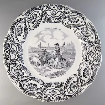 Buy Antique French Gien Porcelain Plate, History Of Joan Of Arc, 1860-1871, Signed • 56.67£