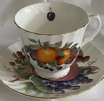 Buy Lovely Vintage Bone China Cup And Saucer By Duchess Plums Grapes Etc • 5£