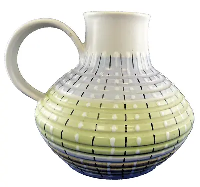 Buy Vintage Denby Burlington Jug Style Vase. Ribbed Woven Pastel Shades Mauve Green • 16.95£