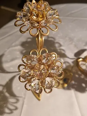 Buy Ornaments 24k Gold Plated Flowers With Swaroski Crystal • 40£