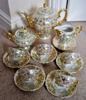 Buy German BAVARIA  Porcelain Gold Pearl  Tea-coffee Set,14 Pieces • 115£