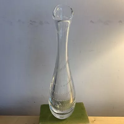 Buy Vicke Lindstrand For Kosta, Clear Controlled Bubble Vase Signed And Sticker • 20£