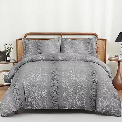 Buy Luxury Ruffle Frill Floral Soft Duvet Cover Bedding Set Pillowcases Double King • 26.08£