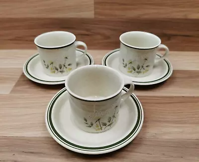 Buy 3 X Royal Doulton Will O' The Wisp Lambethware 1977 Cups & Saucers • 13.99£