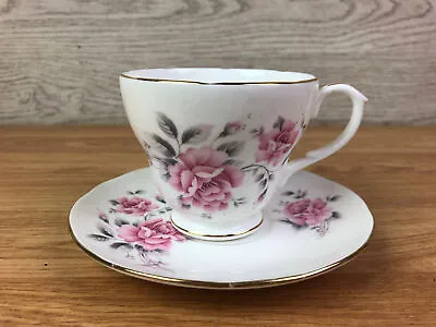 Buy Duchess Bone China Cup And Saucer Pink & Grey Rose Design  • 87£