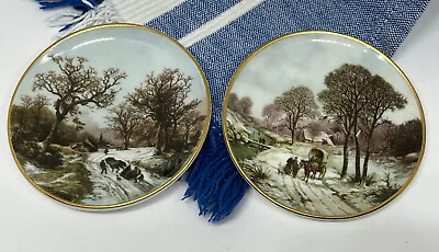 Buy Coalport Miniature Collectors Plates. Bone China. Winter Lane. Horse & Cart. 8cm • 10£