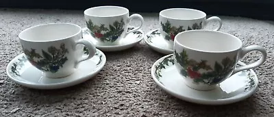Buy Portmeirion The Holly And The Ivy Tea Cup And Saucer Set Of 4 - New And Unused • 44£