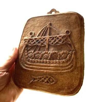 Buy MCM Viking Ship Wall Plaque Stoneware  Pottery  Orkney Stromnes • 39.99£