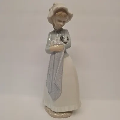 Buy Lladro Nao #241 Girl Holding Puppy In Blanket Collectible Porcelain Figurine 10  • 31.64£