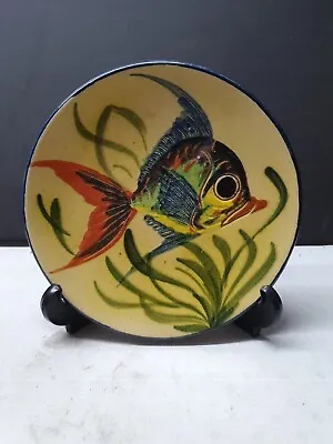 Buy Spain Majolica Redware Pottery Fish Decorative Plate 20cm Wide (B48) • 50£