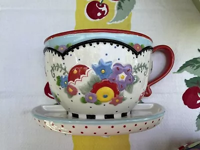 Buy Vintage Mary Engelbreit 2002 Teacup Floral Wall Pocket Vase Planter • 47.65£