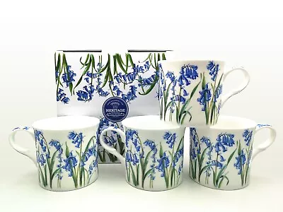 Buy Bluebell Mugs Set Of 4  Bone China Wild Bluebells Design Boxed Flower Mug • 24.99£