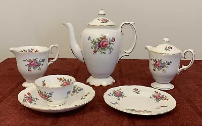 Buy 6 Pieces Vintage Crown Staffordshire Floral Tea / Coffee Set, 1.5 Pint Pot Etc.. • 15£
