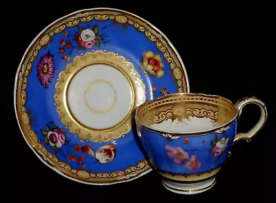 Buy Beautiful Antique Hand Painted & Gilded Floral Cup And Saucer • 29£
