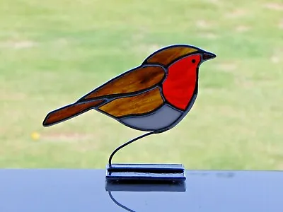 Buy Stained Glass Freestanding Robin British Bird Suncatcher Gift/Home Ornament • 26£