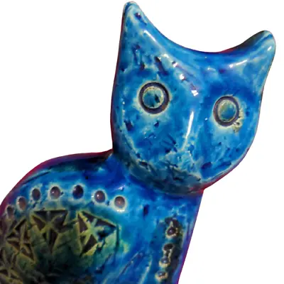 Buy FLAVIA BITOSSI Rimini Blue Cat Italian Ceramic Figurine 15.8cm X 8cmUsed • 82.69£