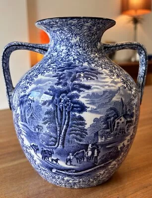 Buy Antique C1920 James Kent “Ye Olde Foley Ware” Blue & White Urn Vase 18.5cm VGC • 34.99£