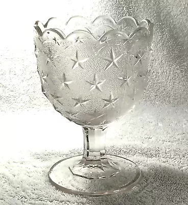 Buy Vintage Dessert Glass; Stippled Star Design From EPAG Gilllinder And Sons • 11.84£