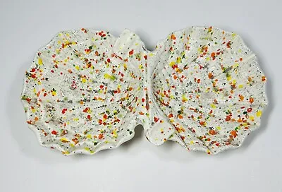 Buy Vintage Confetti Ceramic Scalloped Dish Sweet Plate Italian? 1960s/70s MCM Italy • 10£