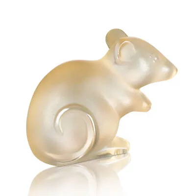 Buy New Lalique Crystal Mouse Gold Luster Figurine #10686800 Brand Nib Cute Save$ Fs • 163.03£