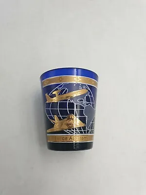 Buy U.S Air Force Academy Cobalt Blue Glass Souvenir Shot Glass Gold Detail • 8.99£