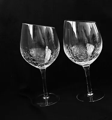Buy Pier 1 Crackle Angle Rim Red Wine Glasses-Set Of 2 • 38.61£