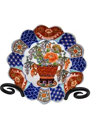 Buy Vintage Imari Ware Japanese Porcelain Pedestal Plate 6.5” Floral Signed • 11.57£
