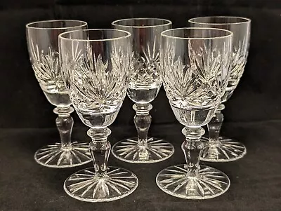 Buy 5 X Edinburgh Crystal Stirling Pattern Sherry / Port Wine Glasses  4 7/8  12.2cm • 22£