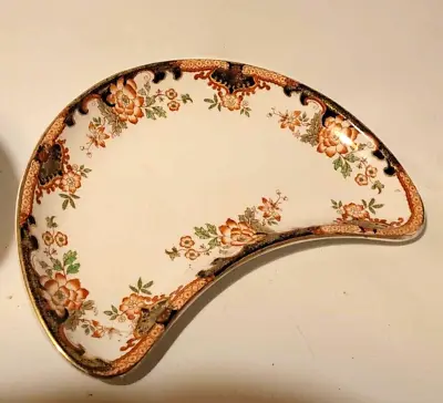 Buy Antique Royal Doulton  Temple Pattern Crescent Kidney Plate England • 8£
