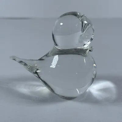 Buy Vtg Art Glass Bird Figurine Paperweight Hand Blown Clear Made In Sweden • 17.29£