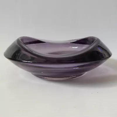 Buy Mid Century Czech Rudolf Jurnikl Rosice Art Glass Purple Ashtray Bowl, Space Age • 13£