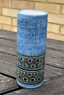 Buy MARILYN PASCOE For TROIKA CORNWALL STUDIO ART POTTERY BLUE CYLINDER VASE, SIGNED • 150£
