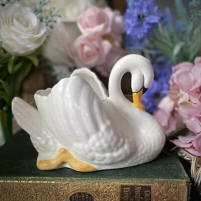 Buy SylvaC White Swan Planter Very Pretty Vintage - VGC • 12.99£