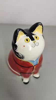 Buy Vintage Rare Cat Kitten Joan De Bethel Rye Pottery Figurine Cat In Red Suit • 38£
