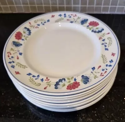 Buy BHS Priory Dinner Plates 26cm Vintage Blue Floral Tableware Made In Britain X 10 • 50£