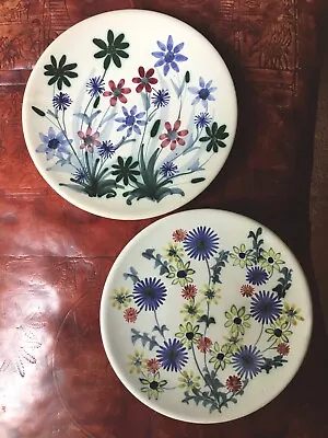 Buy Vintage RYE POTTERY MULTI FLORAL PLATES Hand Painted 1960s - 6.75” • 20£