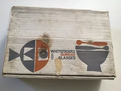 Buy Boxed Set Of Vintage Whitefriars Bark Textured Glacier M146 Sundae Dishes • 34.99£