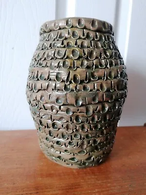 Buy Vintage Studio Art Pottery Brutalist Flat Coil Rope Vase Vessel 22cm DC 1950  • 69.95£